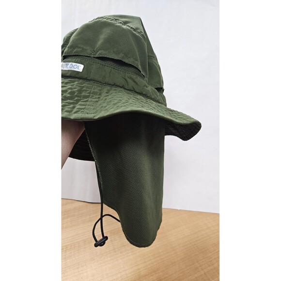 Red Head Hat Boonie Bucket Men/Women One Size Green Neck Flap Sun Hiking Fishing - Picture 4 of 11